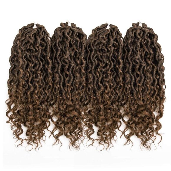 Goddess Locs Crochet Hair 12in Pre-Looped River Locs 4-Pack (1B/30) - Picture 6 of 9